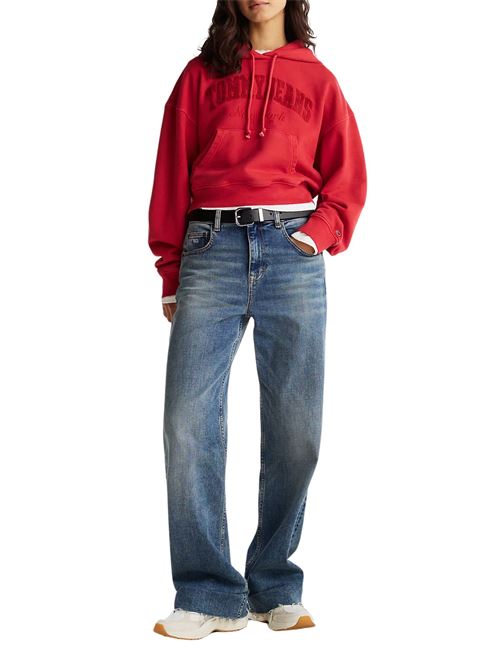 Felpa rossa in cotone Tommy Jeans | DW0DW19413XME